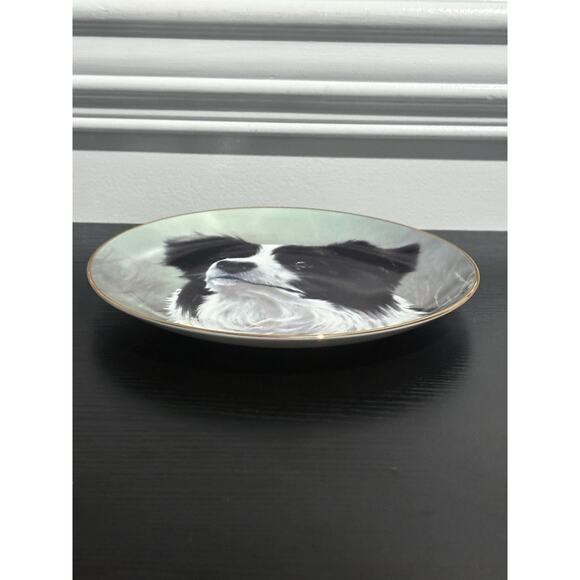 Limited Edition The Danbury Mint Yours Faithfully Border Collie Collection Plate - Picture 2 of 3